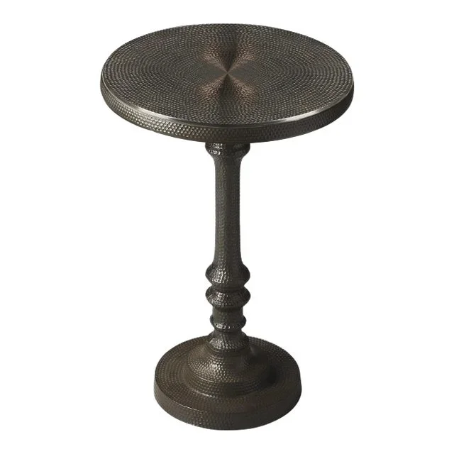 Tanya Metal Pedestal Accent Table, Bronze