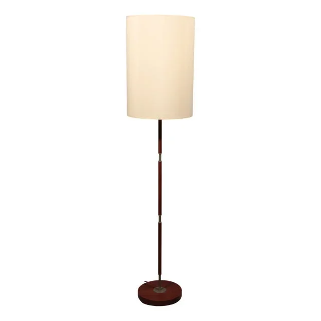 Teak & Metal Floor Lamp with New Custom Shade from Temde Leuchten, 1960s