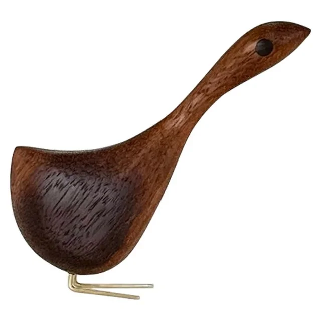 Teak Long Neck Bird Figurine, Mid Century Modern Style