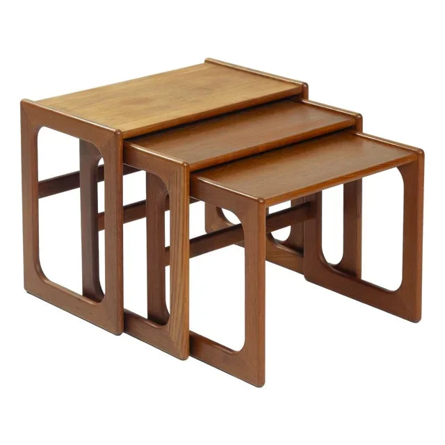 Teak Nesting Table from Salin Nyborg, Denmark, 1960s, Set of 3