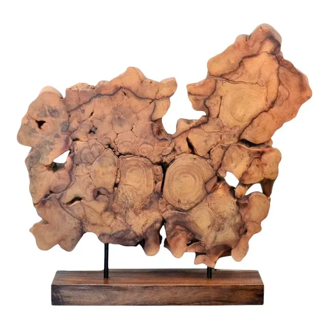 Thai Teak Sculpture On Wood Stand