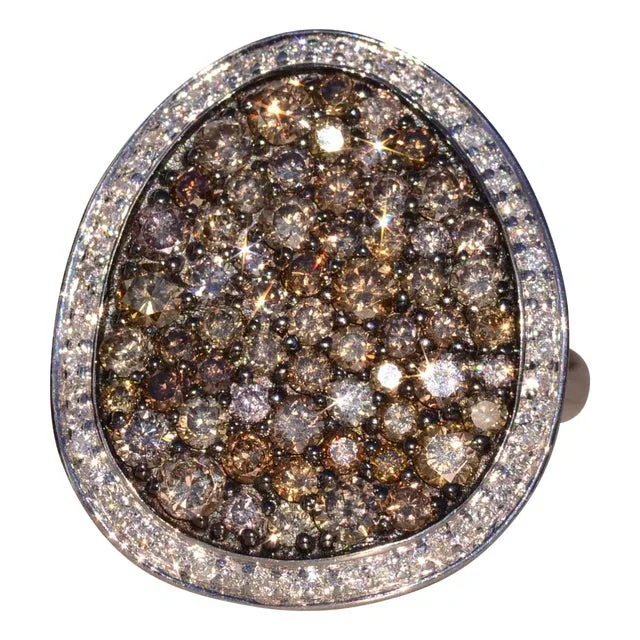 The 66th Avenue: Zeghani Signed Colored Diamond and White Diamond Cocktail Ring
