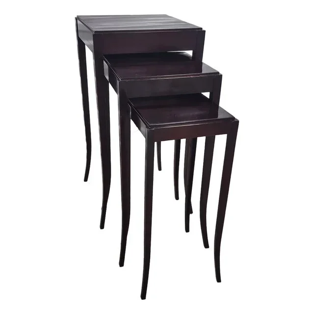 The Barbara Barry Collection by Baker Mahagony Nesting Tables-Set 3