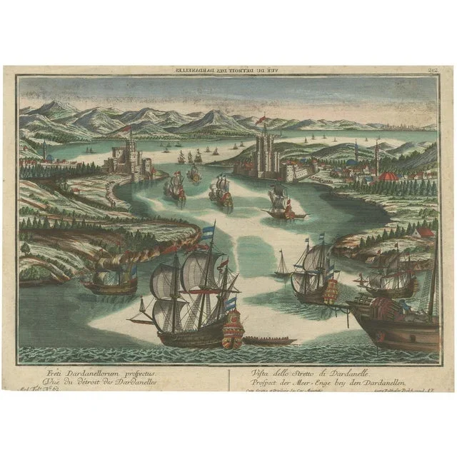 The Dardanelles in the Age of Sail: A Panoramic Etching, 1765, Print