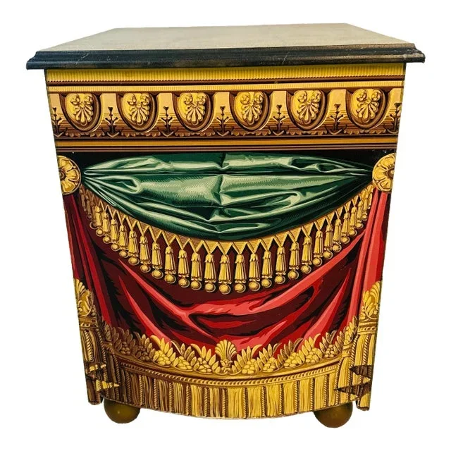 Theatrical Storage Chest With Painted Design