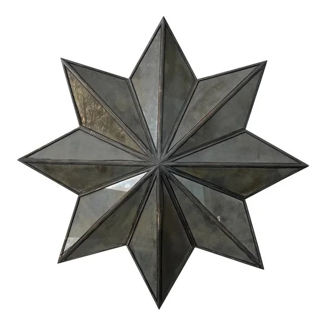 Theodore Alexander Cassiopeia Silver Leaf Antiqued Star Mirror