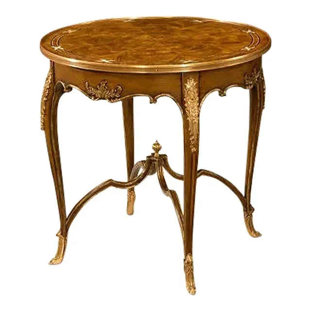Theodore Alexander French Inlaid Center Table W. Mother of Pearl Inlay