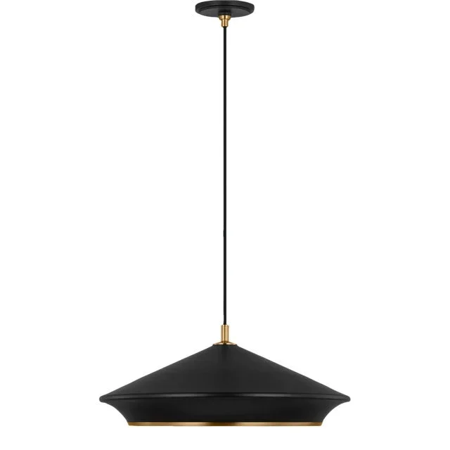 Thomas O’Brien by Visual Comfort Studio Stanza 1-Light Grand Pendant in Midnight Black