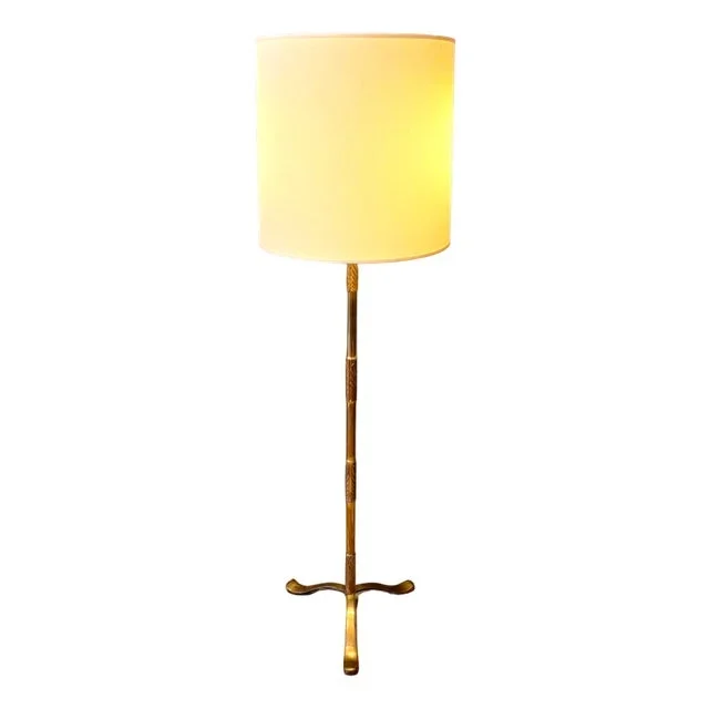 Three-Light Brass Floor Lamp, 1950s