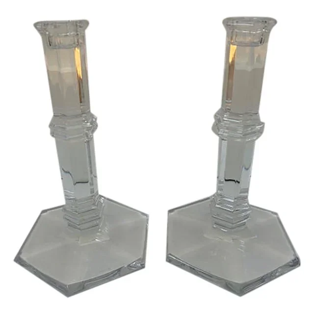 Tiffany & Co. Crystal Candle Holders- a Pair