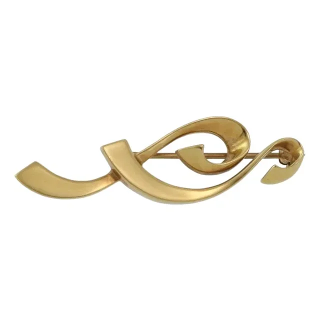 Tiffany & Co. Picasso 18k Yellow Gold Musical Note Brooch