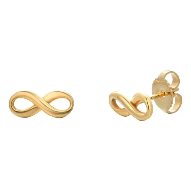 Tiffany and Co. Vintage Mini Infinity Stud Earrings in 18k Yellow Gold- Set of 2