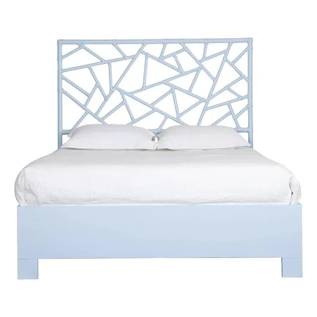 Tiffany Platform Bed Queen, Light Blue