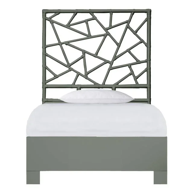 Tiffany Platform Bed Twin Extra Long, Evergreen