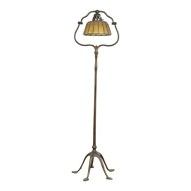 Tiffany Studios New York Linenfold Harp Floor Lamp