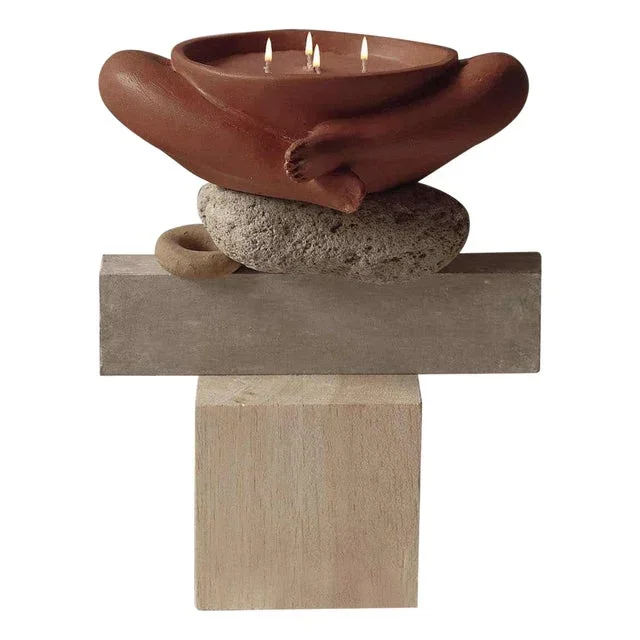 Tobacco Sculpture with Candle by Marcela Cure