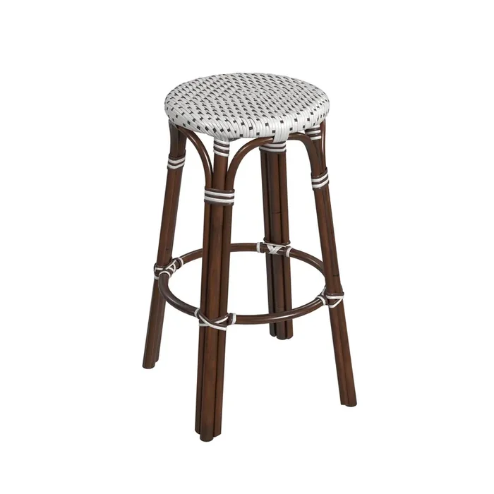 Tobias 30″ Chocolate Round Rattan Bar Stool