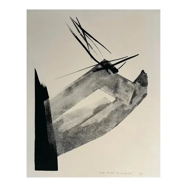 Toko Shinoda, After the Rain, Hand Colored Lithograph on Arches Paper, 1968, Signed
