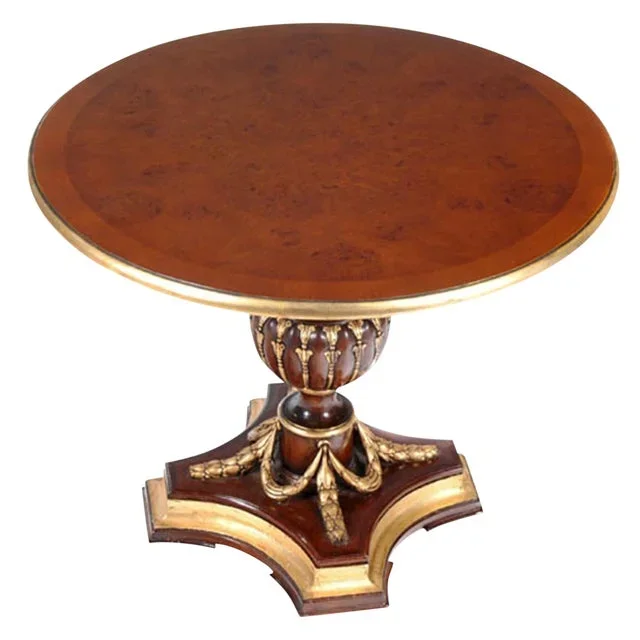 Traditional Burled Center Table