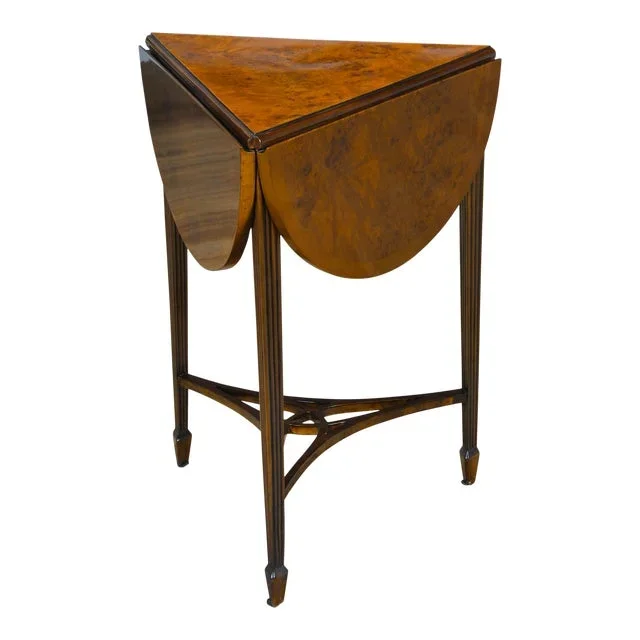 Traditional Burled Handkerchief Table