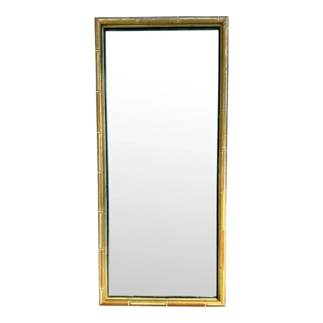 Transitional Faux Bamboo Giltwood Wall Mirror