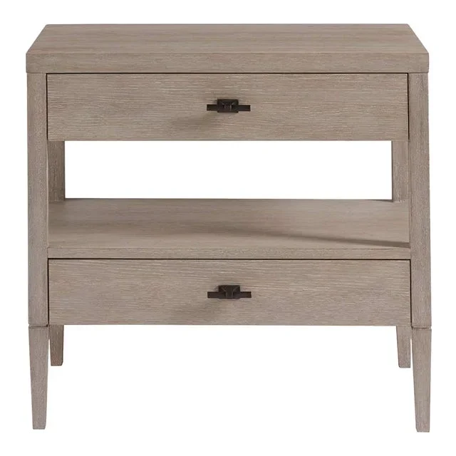 Transitional Gramercy Nightstand, Light Gray