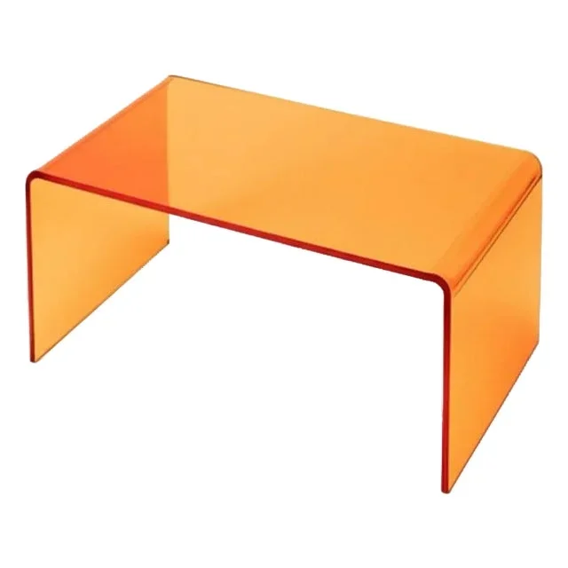 Transparetn Waterfall Acrylic Neon Orange Console Table