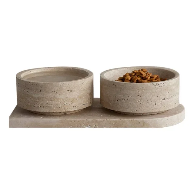 Travertine Pet Bowl from Kiwano Concept