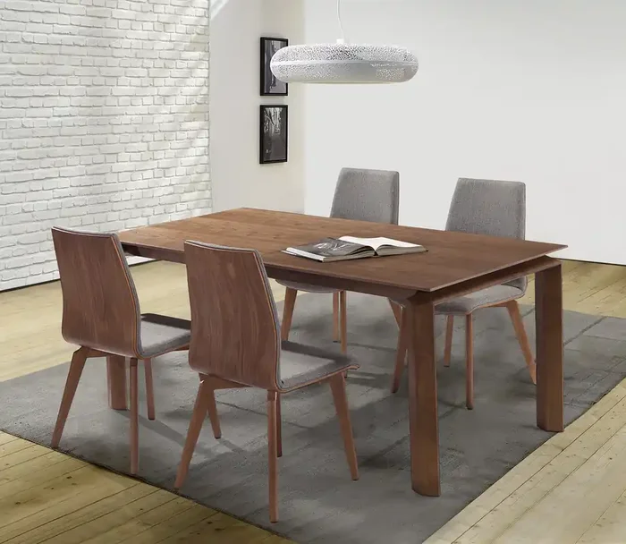 Treviso Mid-century Walnut Wood 5 Piece Dining Set