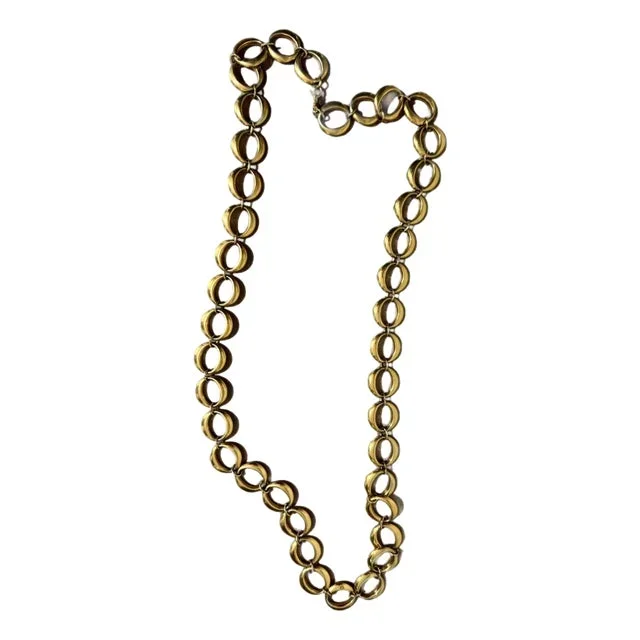 Trifari Long Gold Link Necklace