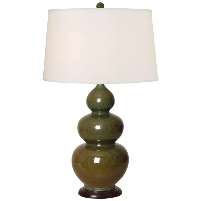 Triple Gourd Vase, Amazon Green Lamp 30″H