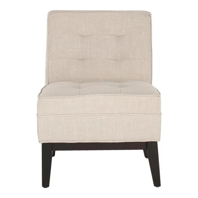 Tufted Armless Club Chair, Off White