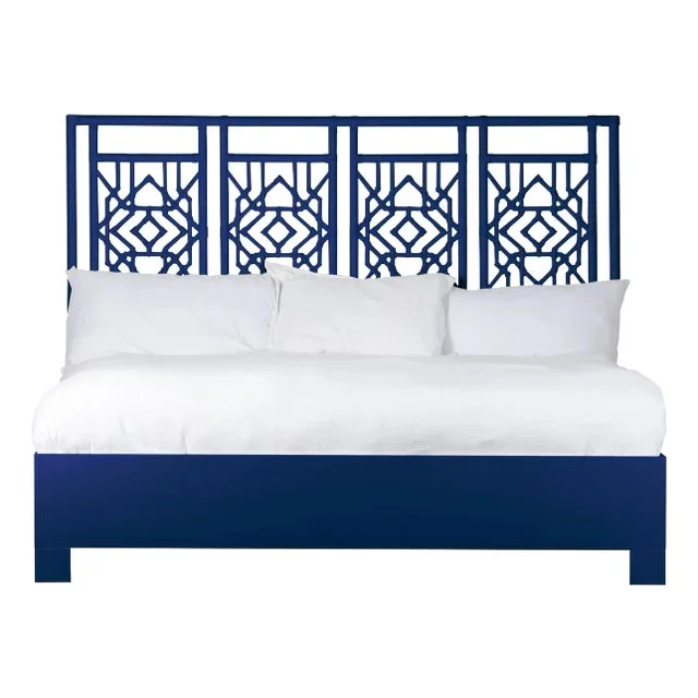 Tulum Platform Bed King, Navy Blue