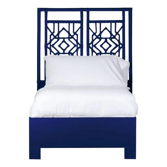 Tulum Platform Bed Twin, Navy Blue