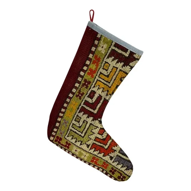 Turkish Kilim Rug Christmas Stocking