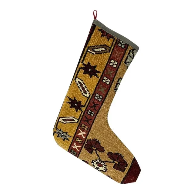 Turkish Kilim Rug Christmas Stocking