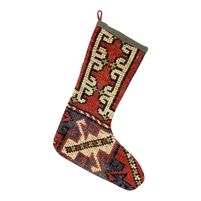 Turkish Kilim Rug Christmas Stocking