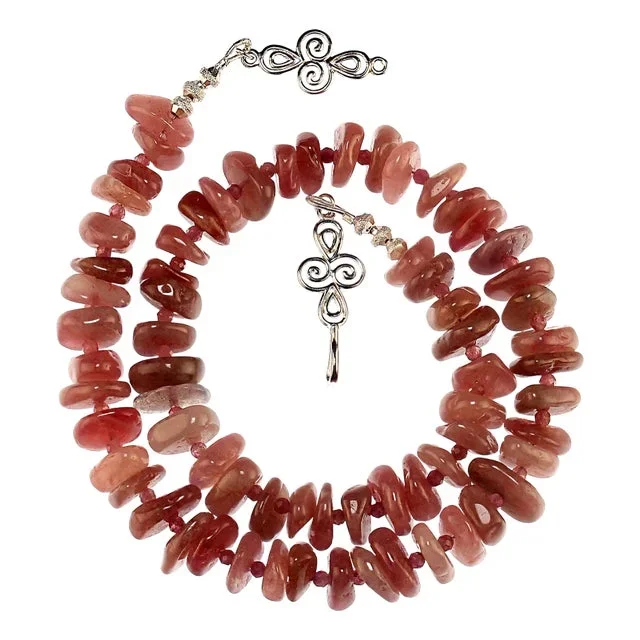 Unique Madagascar Rose Quartz Necklace