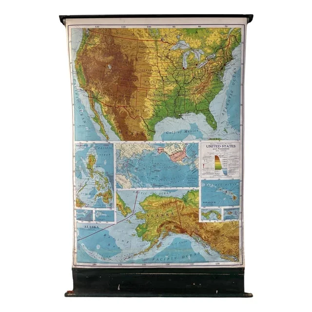 United States 1950’s Roll Up Map