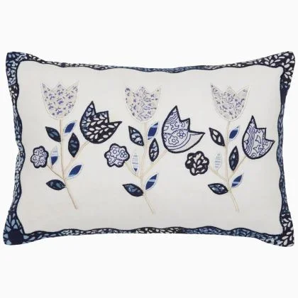 Upcycled Tulips Decorative Pillow by John Robshaw