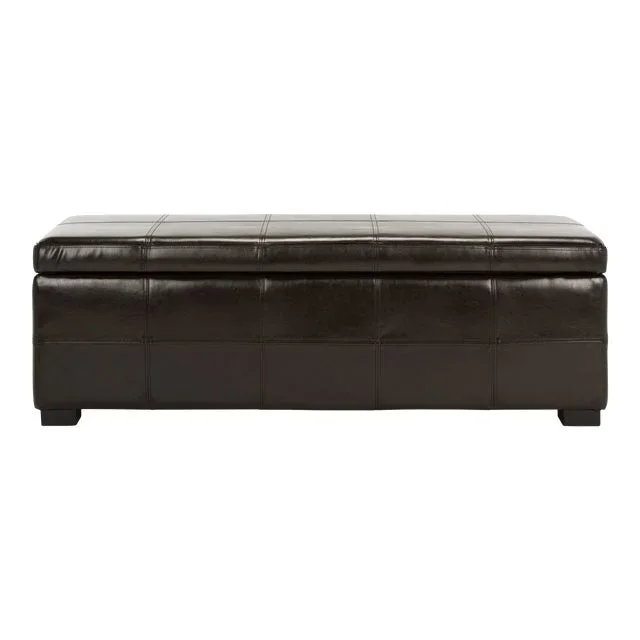 Upholstered Storage Bench Large in Brown & Black