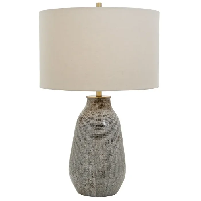 Uttermost Monacan Gray Textured Table Lamp