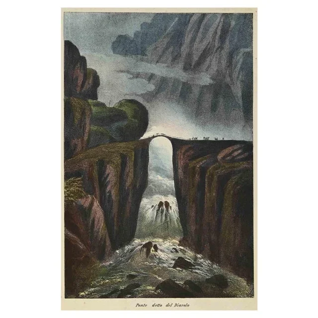 Various Artists, Devil’s Bridge, Lithograph, 1862