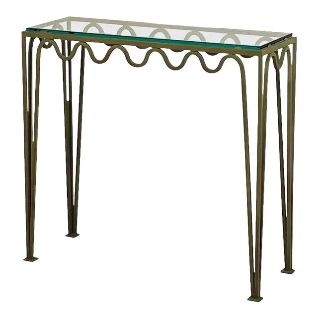 Verdigris ‘Meandre’ and Glass Console by Design Frères
