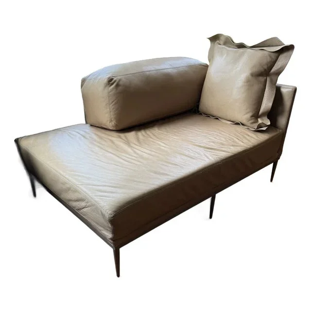 Verellen Attributed Jackson Chaise in Dune Leather