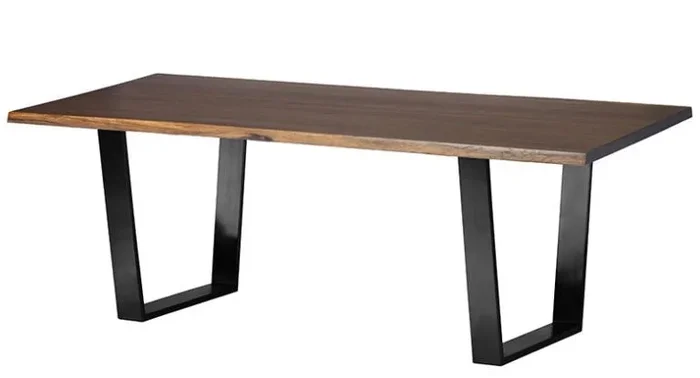 Versailles Dining Table – Seared with Matte Black Legs, 96in