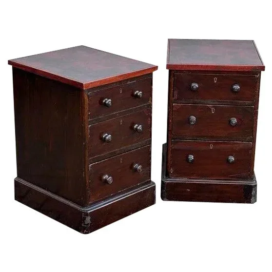 Victorian Bedside Tables, Set of 2