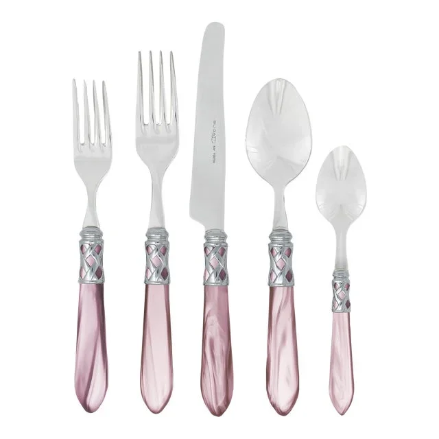 VIETRI Aladdin Brilliant Flatware Lilac Five-Piece Place Setting, Service for One