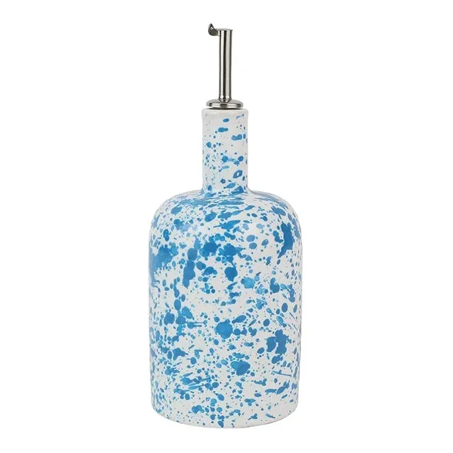 VIETRI Amalfitana Aqua Splatter Olive Oil Bottle