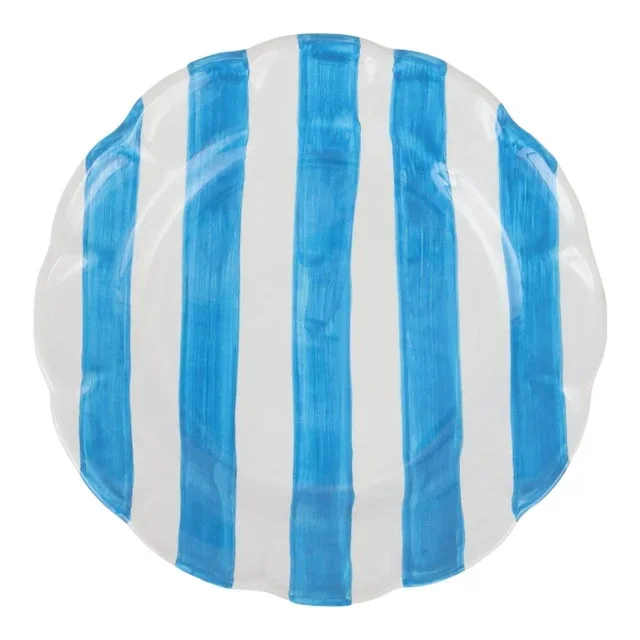 VIETRI Amalfitana Aqua Stripe Salad Plate